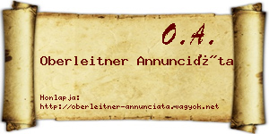 Oberleitner Annunciáta névjegykártya